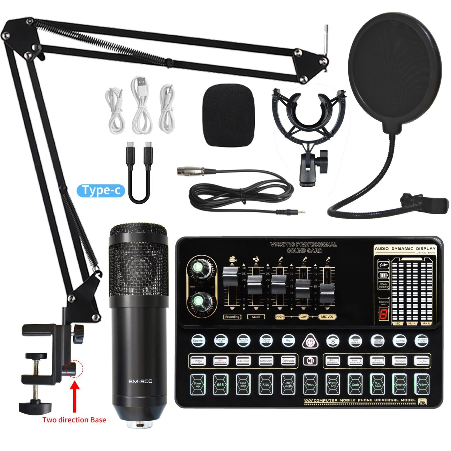Bm800 Sound Card Set Microphone Stand Cell Phone Sound Card Set